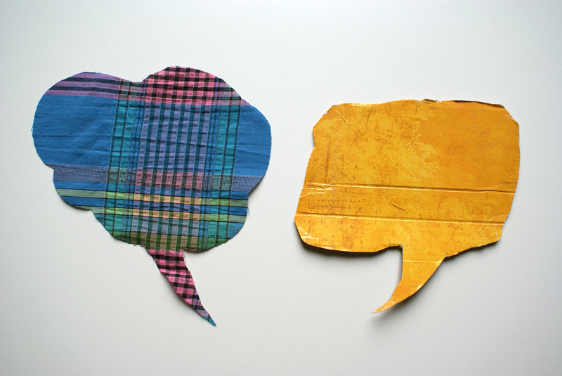 Two speech bubbles.