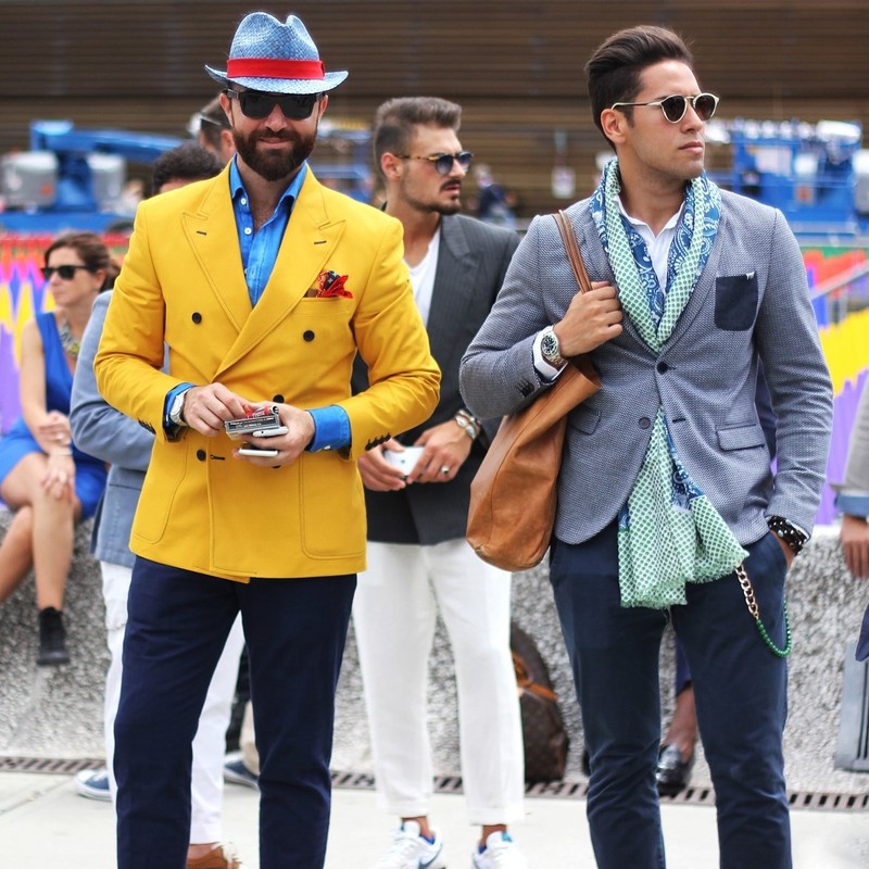 A group of fashion forward young men.