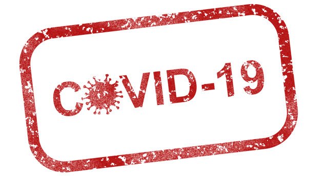 A sign that says "Covid-19" with a viron in place of the "o"