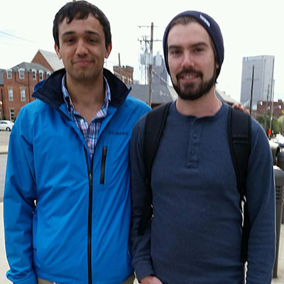 Jake Teeny and Ben Oliveto smiling and facing the camera.