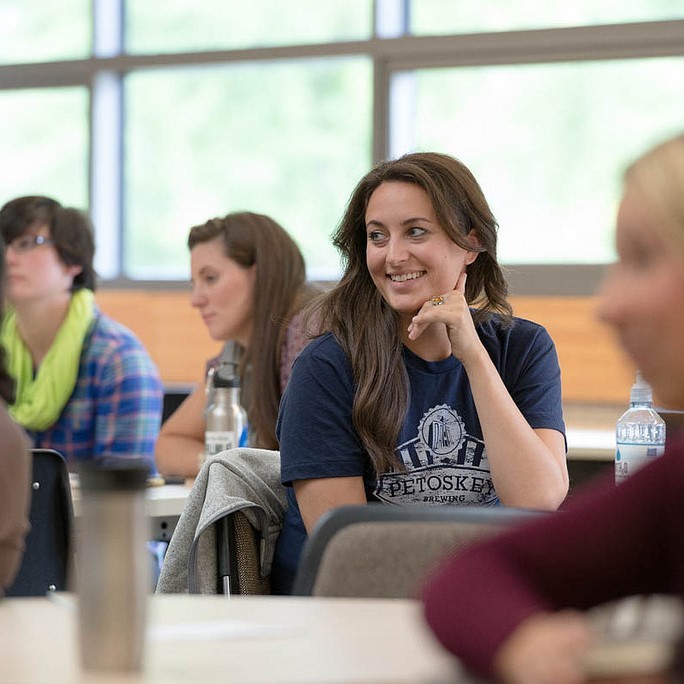 College students in a classroom. College students in a classroom.