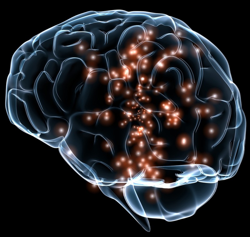 Ilustración de la actividad neuronal en el cerebro.