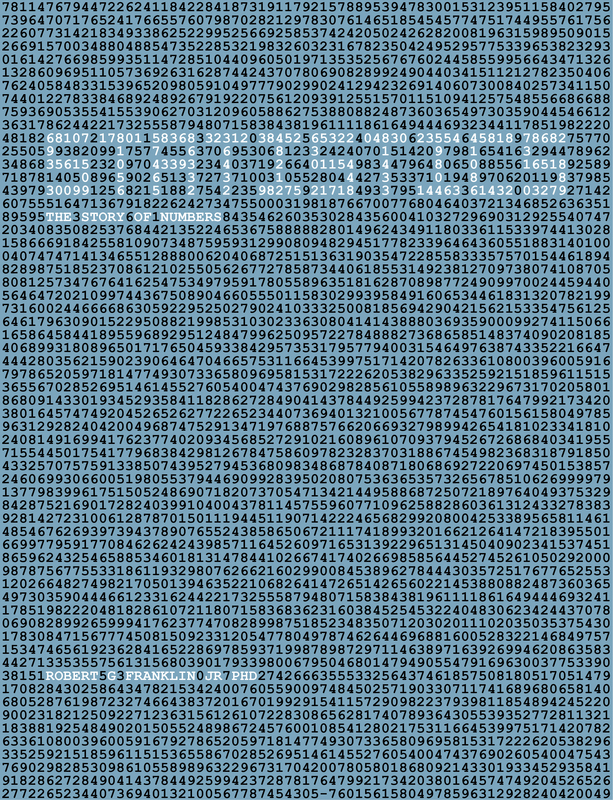 Cover of Dr. Franklin's statistics book titled, Statistics: The Story of Numbers