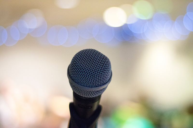 A closeup image of a microphone