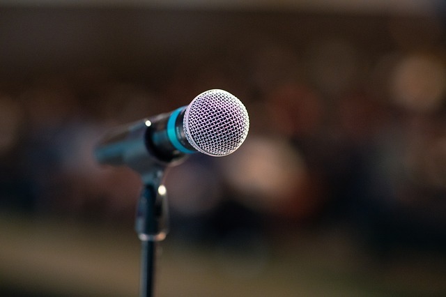 A picture of a microphone - ready for public speaking
