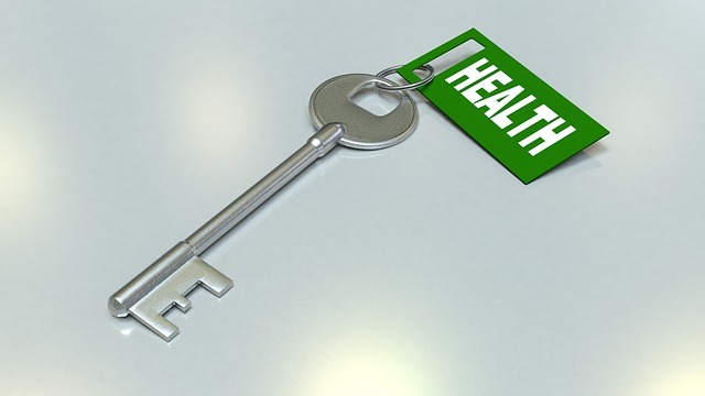 A key with a tag that reads "Health"