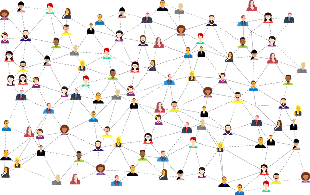 An image depicting people and all the many connections they have to other people